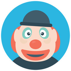 
A white face joker known as auguste clown 
