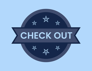 Check Out Badge vector illustration, Check Out Stamp