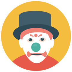 
A white face joker known as auguste clown 
