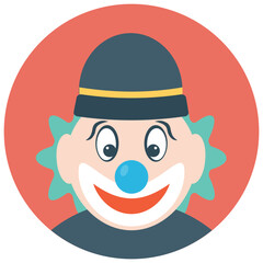 
A white face joker known as auguste clown 
