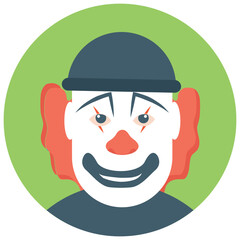 
A white face joker known as auguste clown 
