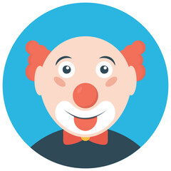 
A white face joker known as auguste clown 
