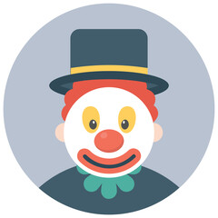 
A white face joker known as auguste clown 

