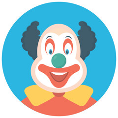 
A white face joker known as auguste clown 
