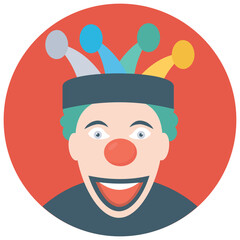 
A white face joker known as auguste clown 
