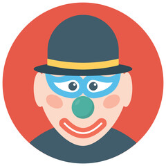 
A white face joker known as auguste clown 
