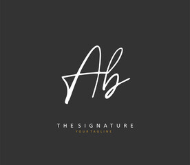 AB Initial letter handwriting and signature logo. A concept handwriting initial logo with template element.