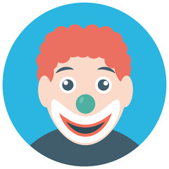 
A happy face clown with the joker makeup 
