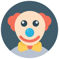 
A happy face clown with the joker makeup 
