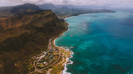 Fototapeta na wymiar Aerial East Honolulu Coast Oahu, Hawaii