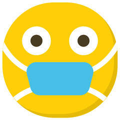 
Emoji with surgical mask on face, mask emoji, 
