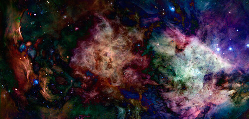 Naklejka na ściany i meble Nebula and galaxy. Deep space. Elements of this image furnished by NASA