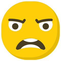 
Worried face flat emoji icon vector 
