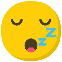 
Emoji with sleepy zzz sign, sleepy face flat icon design
