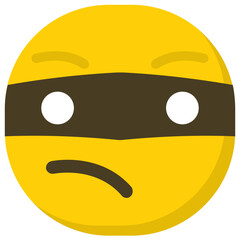 
A simple flat icon design of burglar emoji 
