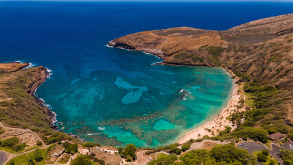 Obraz premium Aerial Hanauma bay, Oahu, Hawaii