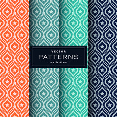 set of seamless pattern in four color