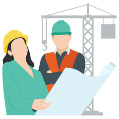 
An engineer on site depicting building engineer 
