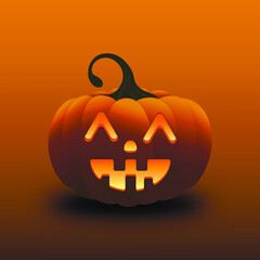 Halloween Spooky Happy Orange Gradient Pumpkin Illustration