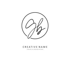 G B GB Initial letter handwriting and signature logo. A concept handwriting initial logo with template element.