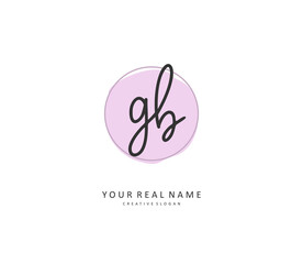 G B GB Initial letter handwriting and signature logo. A concept handwriting initial logo with template element.