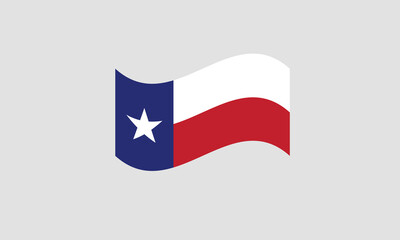 Texas flag waving vector illustration