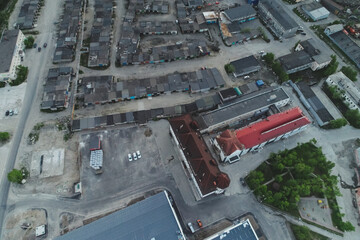 Aerial Townscape of Kirovsk Town located in Northwestern Russia on the Kola Peninsula