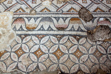 Mosaic floor at Kursi National Park in Israel