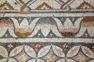 Mosaic floor at Kursi National Park in Israel