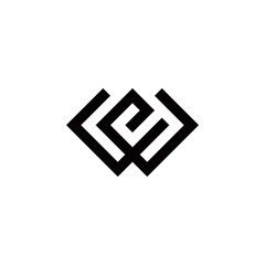 Obraz premium w e we ew initial logo design vector graphic idea creative