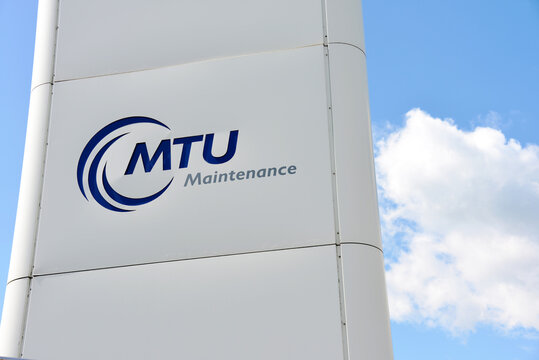 Hanover, Lower Saxony / Germany - May 5, 2019: Headquarters of MTU Maintenance in Hanover Langenhagen, Germany - MTU Maintenance is a part of MTU Aero Engines