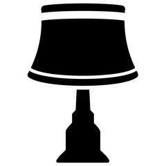 
A lamp often found on side table of bead, night lamp icon 
