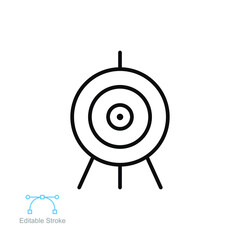 archery sport icon. Target, aim and goal. archery board, shot darts. marketing, Business, internet concept. Editable stroke. Vector illustration. Design on white background. EPS 10