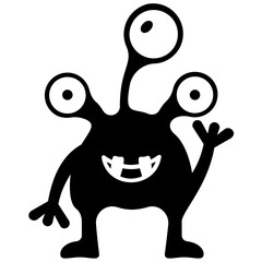 
Monster having horrible face, eyed alien 
