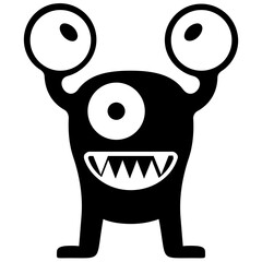 
Monster having horrible face, eyed alien 
