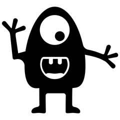 
Monster having horrible face, eyed alien 
