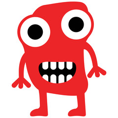 
Monster having horrible face, eyed alien 
