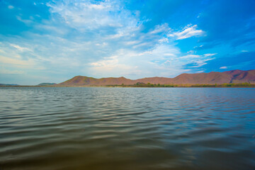 Lake and mountain for background