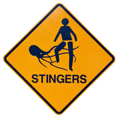 Marine stingers or jelly fish warning sign