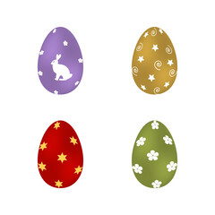 Vector illustration of a set of easter eggs