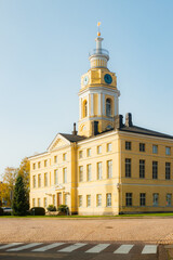 Fototapeta premium Old Town hall of Hamina at sunny autumn day, Finland