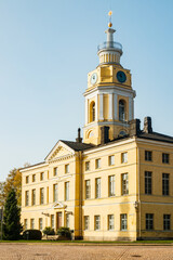 Fototapeta na wymiar Old Town hall of Hamina at sunny autumn day, Finland