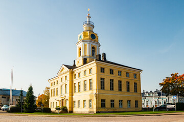 Fototapeta premium Old Town hall of Hamina at sunny autumn day, Finland