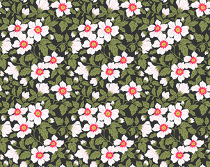 Elegant floral pattern in small flowers. Liberty style. Floral seamless background for fashion prints. Ditsy print. Seamless vector texture. Spring bouquet.