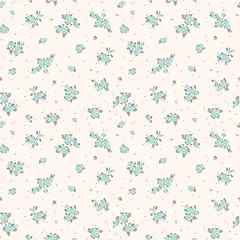 Wall murals Small flowers Vector seamless pattern. Pretty pattern in small flowers. Small light blue flowers. White background. Ditsy floral background. The elegant the template for fashion prints.