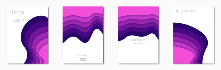 Paper Cut Wave Shapes Curve. Modern Origami Design for Business Presentations, flyers, posters, banner, brochure. vector illustrator