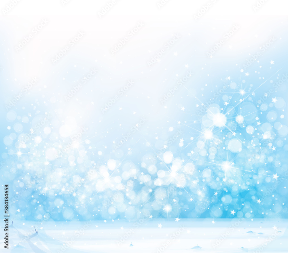 Wall mural vector blue, snowy background for christmas design. winter background.