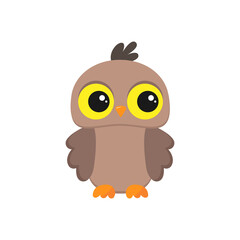 cute owl on white background. flat vector illustration
