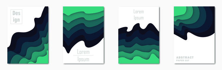 Paper Cut Wave Shapes Curve. Modern Origami Design for Business Presentations, flyers, posters, banner, brochure. vector illustrator