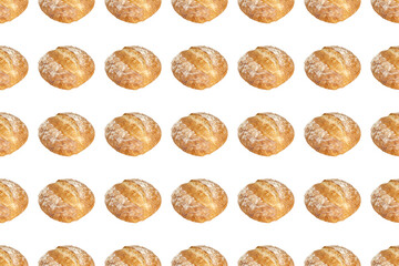 Seamless pattern of white bread on a light background
